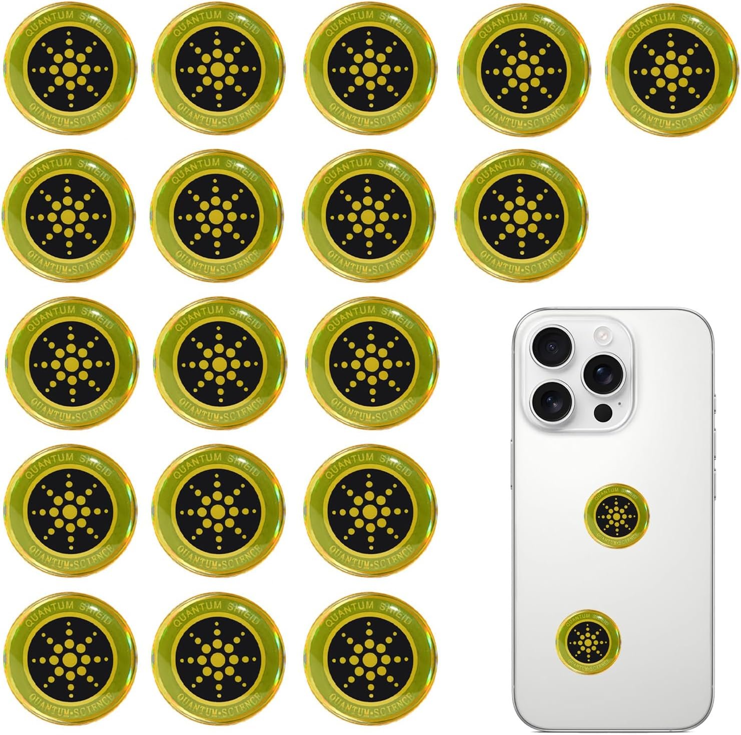 18 Pcs Emf Blocker for Cell Phone,Radiation Blocker,Emf Stickers for Cell Phone,A Practical Gift for Tech Lovers for Smart Phones/Tablets/Laptops Electronic Devices Blockers(Gold)