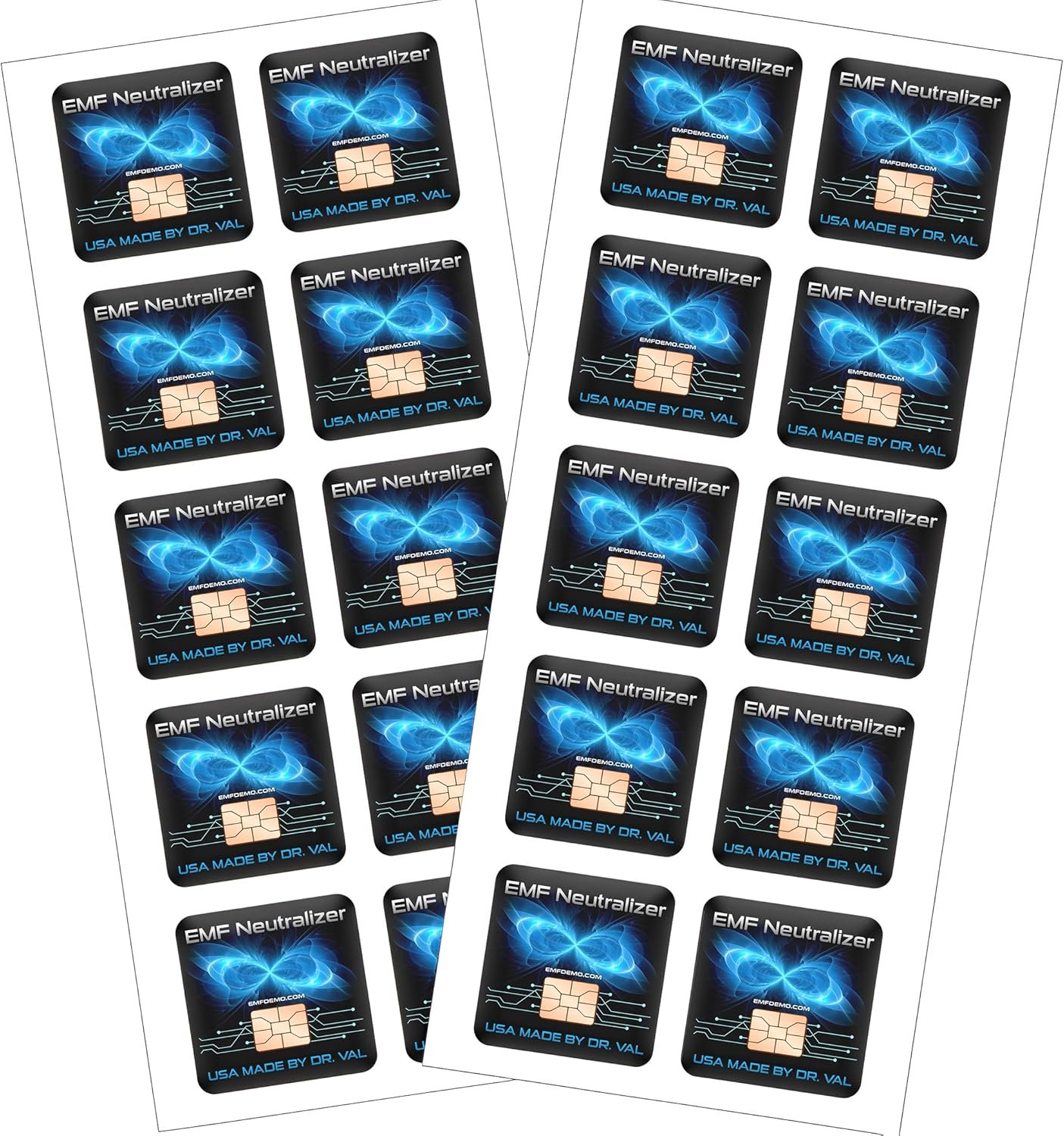 Cell Phone EMF Protection Neutralizers – USA Made – Slim Design – Developed by Dr. Valerie Nelson – 20 Pack