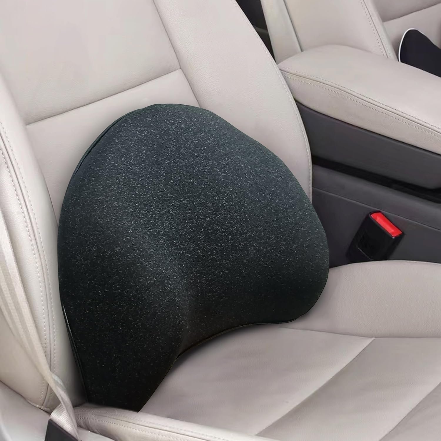 Super Snug Lumbar Support Pillow for Car, 100% Memory Foam Lumbar Pillow with Breathable Removable Cover, Ergonomic Design – Back Pillow Lumbar Support Pillow for Car Seat/Back Pain Relief(Black, 1PC)