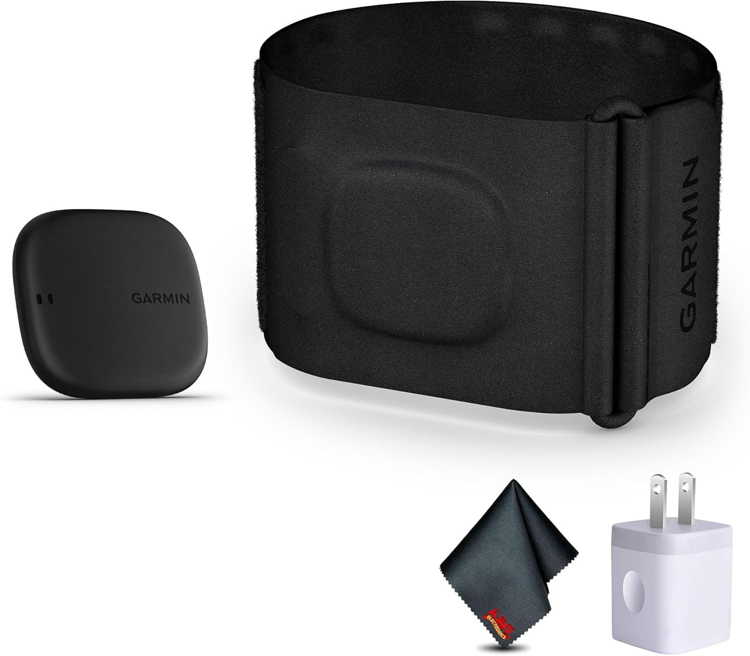 Garmin Index Sleep Monitor, L/XL Bundle with USB Wall Charger Adapter + Microfiber Cleaning Cloth