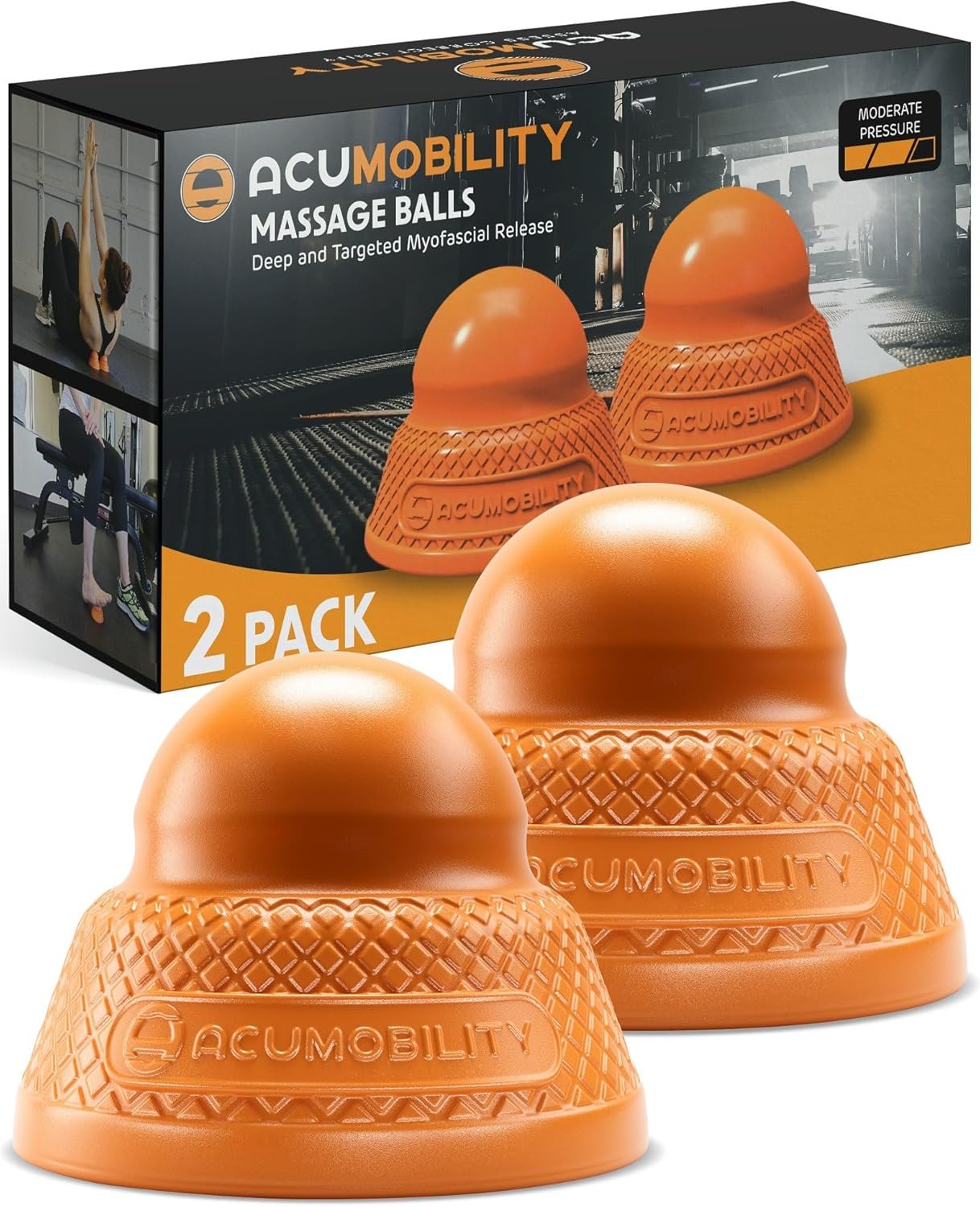 Acumobility Massage Ball Roller 2 Pack – Trigger Point – Massage Balls Massage Roller Ball – Foot Massage Ball – Physical Therapy Ball