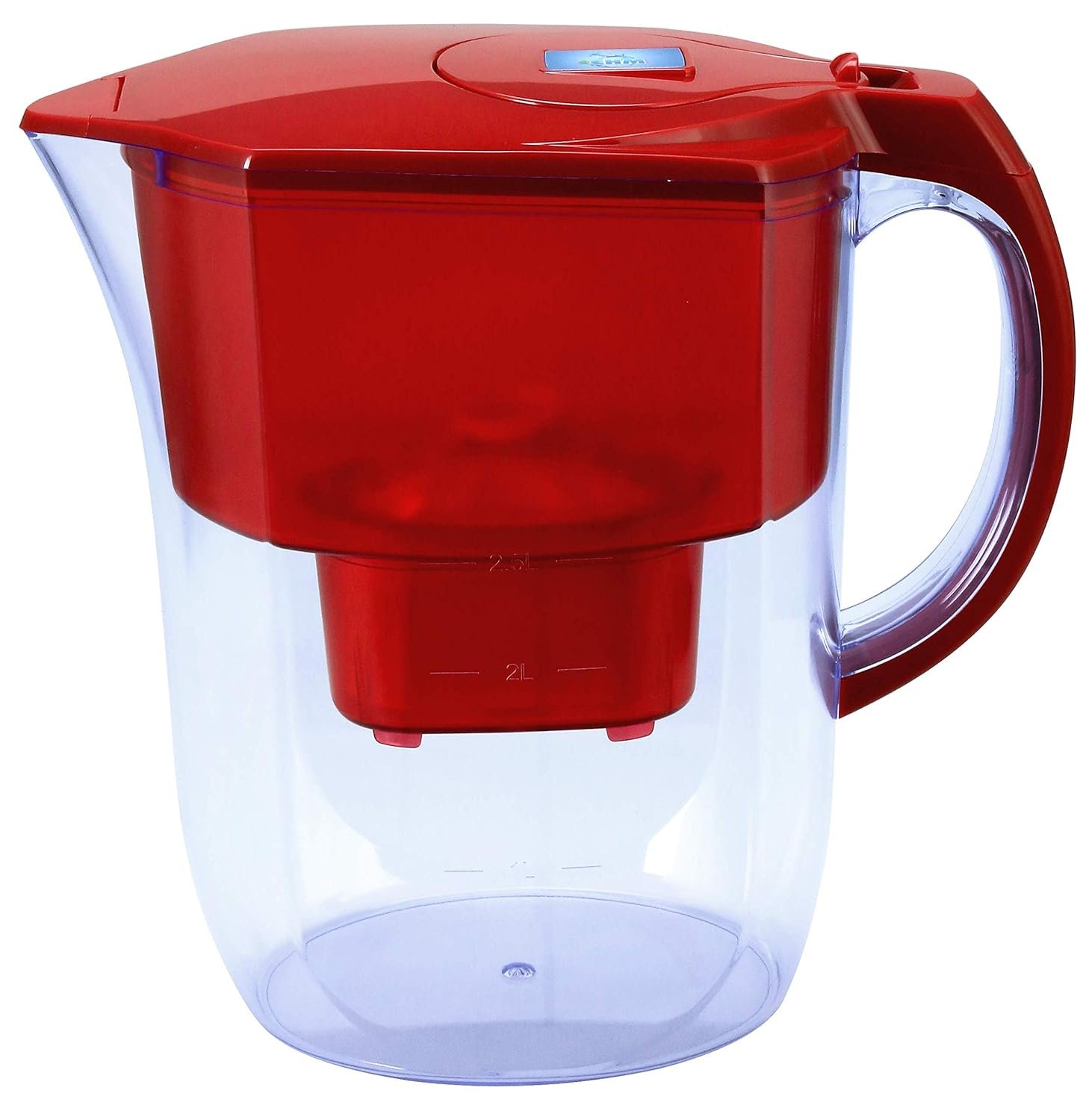 Ehm Ultra Premium Alkaline Water Filter Pitcher – 3.8L, Activated Carbon Filter- BPA Free, Healthy, Clean, & Toxin-Free Mineralized Alkaline Water in Minutes- Up to 9.5 pH-2023 (RED)