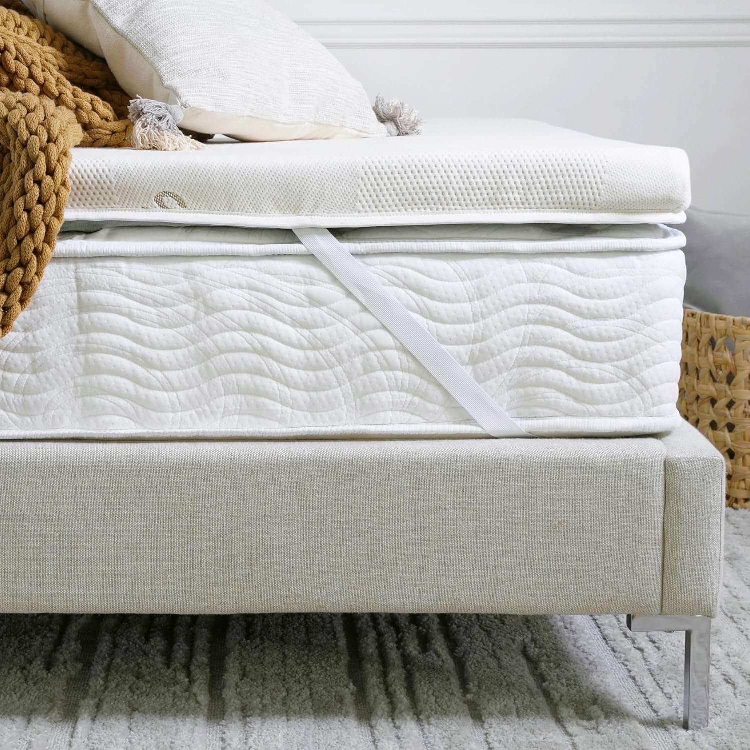 Saatva Graphite Memory Foam Mattress Topper – 3” Memory Foam Layer – Enhanced Comfort & Cooling – King