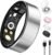Smart Ring For Women Men, Health Tracker with Heart Rate, Blood Oxygen, Blood Pressure, Sleep Monitor, Step Counting, IP68 Waterproof Fitness ring, No App Fees for iPhone & Android (Silver, 9#)