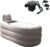B&Y Portable Adult Soaking Bathtub, Ice Bath Tub Family Home Spa Tub with Zipper Cover, Designed with Headrest, Cup Holder (Air Pump Included) (Oval-145x80x45cm (without Machine))