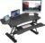 Mount-It! Standing Desk Converter, 48″ Wide Sit Stand Desk Riser with Dual Gas Spring Handles, Height Adjustable from 6″–19.25″, Extra Large Tabletop for 2 Monitors, Keyboard Tray & Device Slot, Black