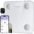 Ovutek Smart Scale for Body Weight, Digital Bathroom Scale BMI Weighing Body Fat Scale, Accurate Body Composition Scale Monitor for People’s Health with Smartphone App, Compact Size, 400lb (White)