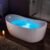 WOODBRIDGE 72″ x 35-3/8″ Whirlpool Water Jetted and Air Bubble Freestanding Heated Soaking Combination Bathtub with LED control panel, BJ400