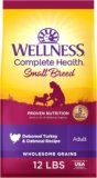 Wellness Complete Health Small Breed Adult Dry Dog Food, Wholesome Grain Kibble, Natural, Turkey and Oatmeal Recipe, 12 lb Bag