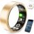 Smart Ring Health Tracker for Women and Men, Fitness Ring with Heart Rate, Blood Oxygen, HRV, Sleep & Step Tracking, No Subscription, IP68 Waterproof, Compatible with iOS & Android (Gold, 8)