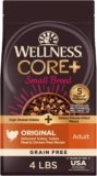 Wellness CORE+ Small Breed Adult Dry Dog Food with Freeze Dried Pieces, Grain Free Kibble+, Natural, High Protein, Turkey and Chicken Recipe, 4 lb Bag