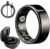 Smart Ring Health Tracker with Charging Cases, IP68 Waterproof & Heart Rate & Sleep Tracking & Zero Fees for iOS+Andriod, Fitness Ring for Men & Women, Size 9-11, Black (9)