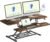 FLXISPOT 40in Standing Desk Converter, Height Adjustable Riser, Manual Lift with Gas Spring Monitor and Laptop Workstation, Rustic Color