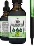 Chlorophyll Liquid Drops – for Digestion, Gut Health, Energy and Detox – Vegan Safe (Rich, Full Texture and Taste, Not Watered Down), 2oz Peppermint Flavored, by Double Wood