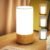Caromolly Light Therapy Lamp, Happy Lamp 10,000 LUX UV Free with 3 Color Temperature & 5 Brightness Level, Full Spectrum Light Wood Base Round Flaxen Fabric Shade for Home, Office, 4″ × 8.4”