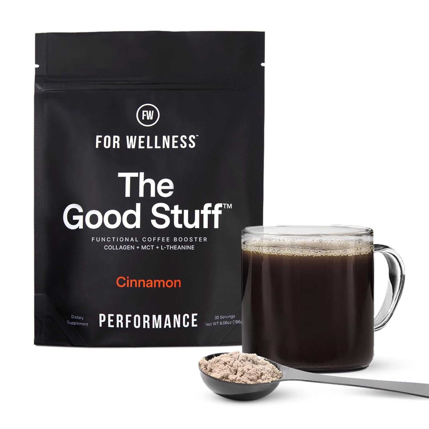 The Good Stuff | Cinnamon Coffee Booster | Healthy Coffee Creamer for Focus & Energy | Keto, Non-Dairy Creamer Powder with MCT Oil, Collagen & L-Theanine | 30 Servings