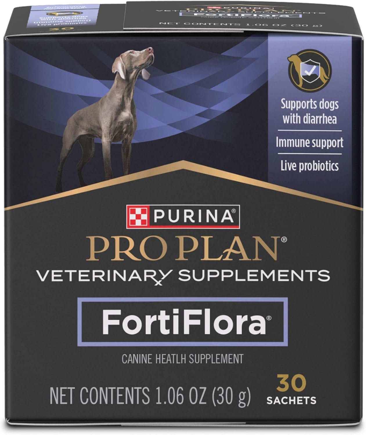 Purina Pro Plan Veterinary Supplements FortiFlora Daily Probiotics for Dogs, Helps Digestive Gut Health and Diarrhea – 30 ct. Box